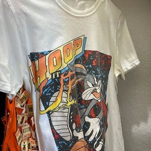 Looney Tunes Space Jam Hoop It Up White Graphic T-Shirt-S